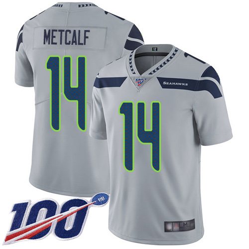 Seattle Seahawks Limited Grey Men D.K. Metcalf Alternate Jersey NFL Football #14 100th Season Vapor Untouchable->seattle seahawks->NFL Jersey